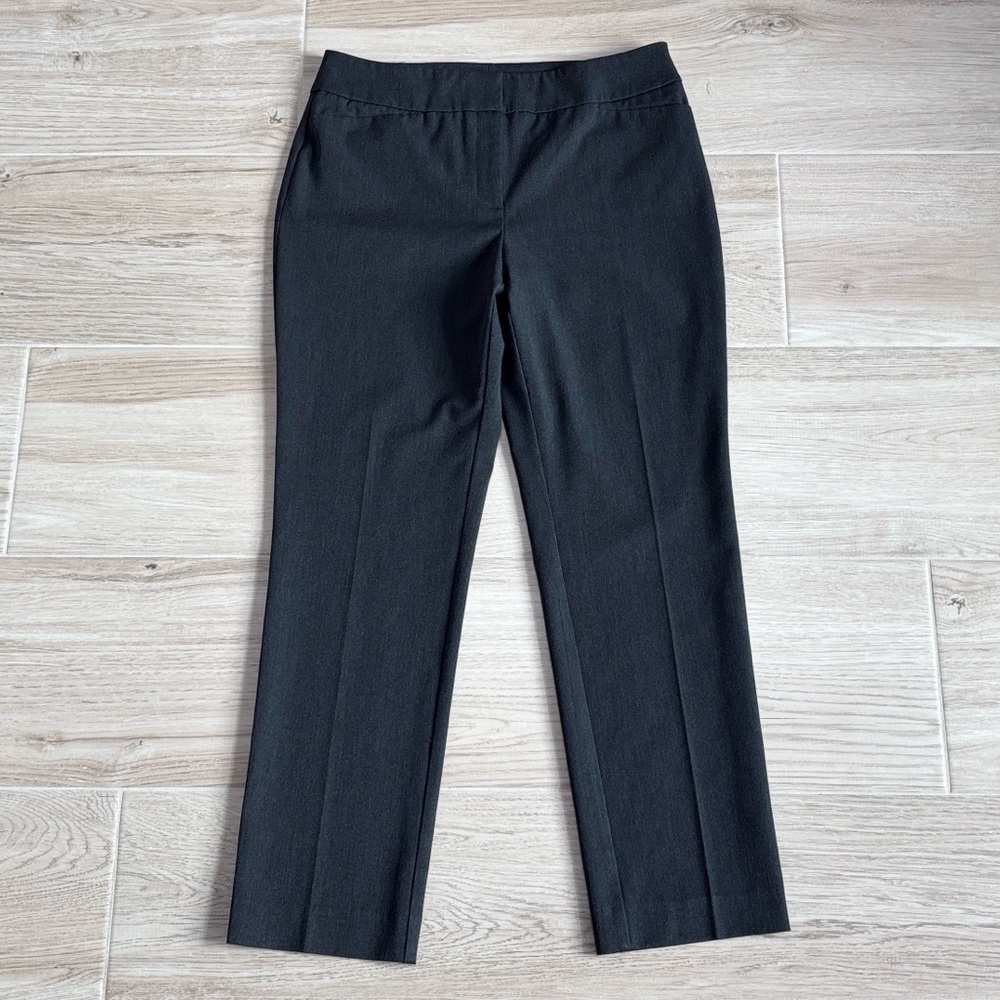 Ann Taylor Factory Gray Straight Leg High Waist Trousers Dress Pants 8